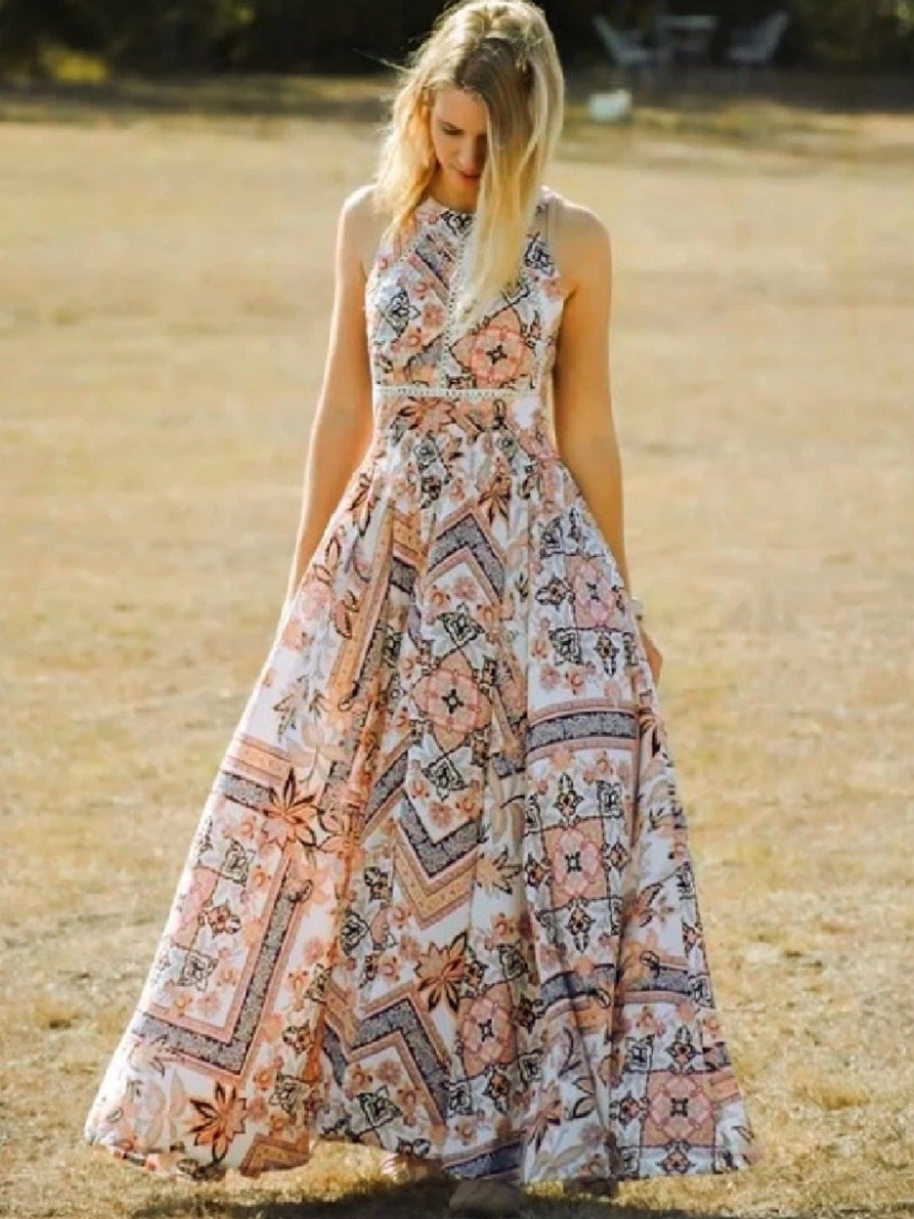 Abel the Label Halter Maxi Dress, XS